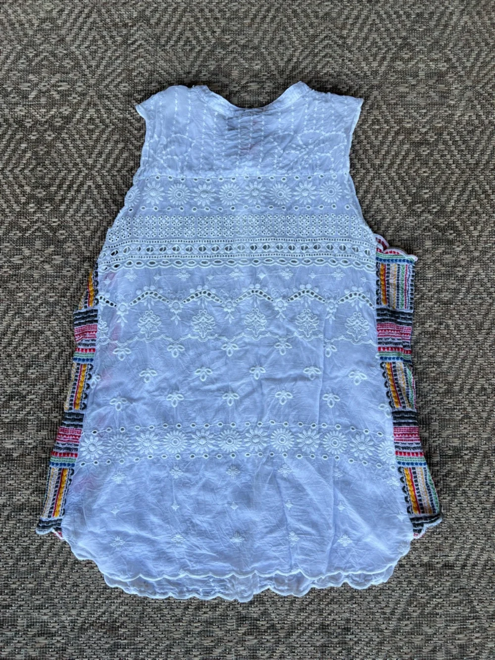Johnny Was Turia White Embroidered Eyelet Tank Top Womens‎ Size Small